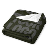 Custom Dark Olive Dark Gray Blanket