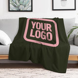 Custom Dark Olive Pink Blanket