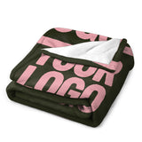 Custom Dark Olive Pink Blanket