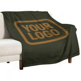 Custom Dark Olive Khaki Blanket
