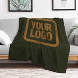 Custom Dark Olive Khaki Blanket