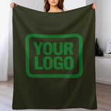 Custom Dark Olive Emerald Green Blanket