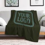 Custom Dark Olive Teal Blanket
