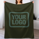 Custom Dark Olive Teal Blanket