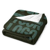 Custom Dark Olive Teal Blanket