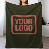 Custom Dark Olive Copper Rose Blanket