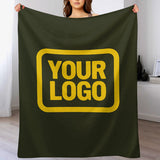 Custom Dark Olive Gold Blanket