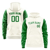 Custom Cream Emerald Green Hoodie