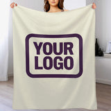 Custom Beige Purple Blanket