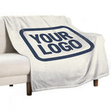 Custom Beige Navy Blue Blanket