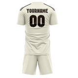 Custom Cream Brown Soccer Set