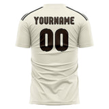 Custom Cream Brown Soccer Jersey