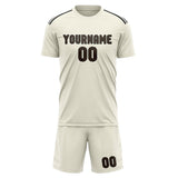 Custom Cream Brown Soccer Set