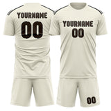 Custom Cream Brown Soccer Set