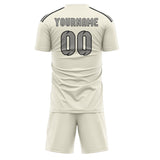 Custom Cream Gray Soccer Set