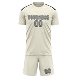 Custom Cream Gray Soccer Set