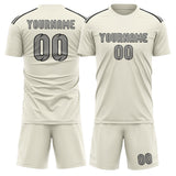 Custom Cream Gray Soccer Set