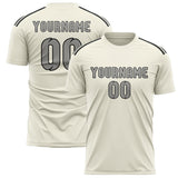 Custom Cream Gray Soccer Jersey