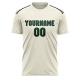 Custom Cream Green Soccer Jersey