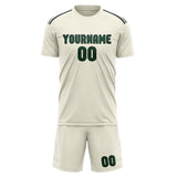 Custom Cream Green Soccer Set