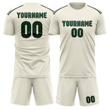 Custom Cream Green Soccer Set