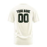 Custom Cream Dark Green T-Shirt