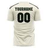 Custom Cream Dark Green Soccer Jersey