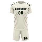 Custom Cream Dark Green Soccer Set