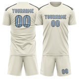 Custom Cream Light Blue Soccer Set