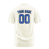 Custom Cream Sky Blue T-Shirt