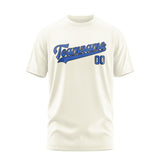 Custom Cream Sky Blue T-Shirt