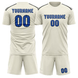 Custom Cream Sky Blue Soccer Set
