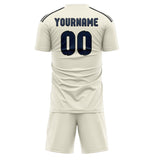 Custom Cream Blue Soccer Set