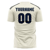Custom Cream Blue Soccer Jersey
