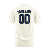 Custom Cream Blue T-Shirt