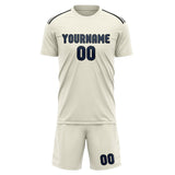Custom Cream Blue Soccer Set