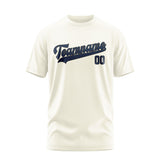 Custom Cream Blue T-Shirt