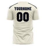 Custom Cream Navy Soccer Jersey