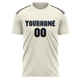 Custom Cream Navy Soccer Jersey