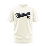 Custom Cream Navy T-Shirt