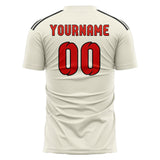 Custom Cream Orange Red Soccer Jersey