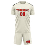 Custom Cream Orange Red Soccer Set
