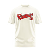 Custom Cream Orange Red T-Shirt
