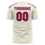 Custom Cream Pink Soccer Jersey