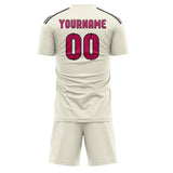 Custom Cream Pink Soccer Set