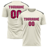 Custom Cream Pink Soccer Jersey