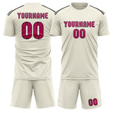 Custom Cream Pink Soccer Set