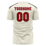 Custom Cream Red Soccer Jersey