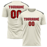 Custom Cream Red Soccer Jersey