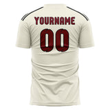 Custom Cream Crimson Red Soccer Jersey